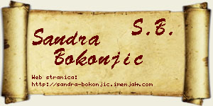 Sandra Bokonjić vizit kartica
